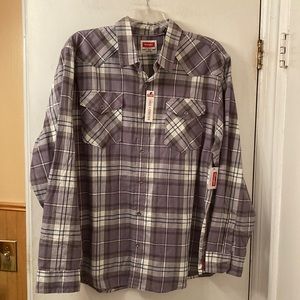 NWT Wrangler blue plaid free stretch shirt - 2XL